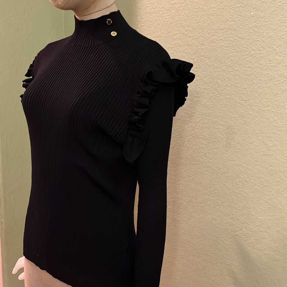 Anne klein black losing sleeve top - Picture 2 of 4